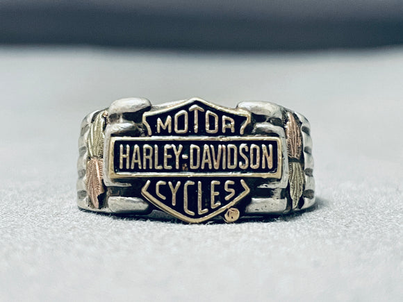 Amazing Vintage Native American Navajo Sterling Silver Harley Ring-Nativo Arts