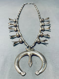 Early Vintage Native American Navajo Sterling Silver Squash Blossom Necklace-Nativo Arts