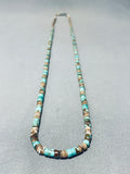 Rare Earlier Vintage Native American Navajo Turquoise Heishi Necklace Old-Nativo Arts