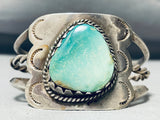 Shielded With Turquoise Vintage Native American Navajo Green Turquoise Sterling Silver Bracelet-Nativo Arts