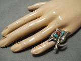 Important Vintage Native American Zuni Ron Iule Turquoise Sterling Silver Ring Old-Nativo Arts