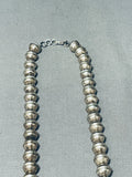 Incredible Vintage Native American Navajo Sterling Silver Hogan Bead Necklace-Nativo Arts