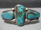 Important Verdy Jake Native American Navajo Green Bisbee Turquoise Sterling Silver Bracelet-Nativo Arts