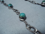 Astonishing Vintage Native American Navajo Damale Turquoise Sterling Silver Necklace Old-Nativo Arts