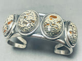 One Of The Best Vintage Native American Navajo Swirl Jasper Sterling Silver Bracelet-Nativo Arts