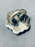 Mind Boggling Vintage Native American Navajo #8 Turquoise Sterling Silver Ring-Nativo Arts