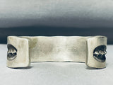 The Deepest Stamp Vintage Native American Navajo Heavy Sterling Silver Bracelet-Nativo Arts
