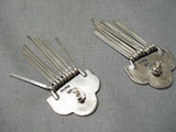Important Raincloud Vintage Native American Navajo Sterling Silver Earrings-Nativo Arts