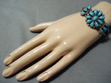 Fabulous Vintage Native American Zuni Blue Gem Turquoise Sterling Silver Bracelet-Nativo Arts