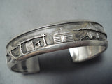 Incredible Vintage Native American Navajo Sterling Silver Storyteller Bracelet-Nativo Arts