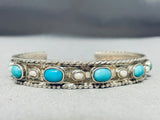 Gorgeous Vintage Native American Navajo Cerrillos Kingman Turquoise Sterling Silver Bracelet-Nativo Arts