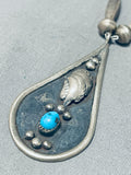 Astonishing Vintage Native American Navajo Bisbee Turquoise Sterling Silver Necklace-Nativo Arts