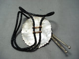 Huge Vintage Native American Navajo Turquoise Cluster Sterling Silver Bolo Old-Nativo Arts
