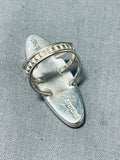 Sensational Native American Navajo Jet Stone Sterling Silver Ring-Nativo Arts