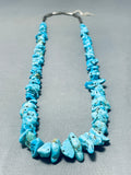 Breathtaking Vintage Native American Navajo Turquoise Chunk Sterling Silver Necklace-Nativo Arts