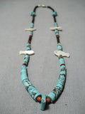 One Of The Best Vintage Native American Navajo Turquoise Heishi Fetish Necklace Old-Nativo Arts
