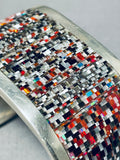 Most Intricate Native American Zuni Opal Turquoise Sterling Silver Inlay Bracelet-Nativo Arts