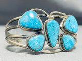 Butterfly Turquoise Vintage Native American Navajo Sterling Silver Bracelet-Nativo Arts