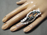 Dramatic Important Vintage Native American Zuni Turquoise Sterling Silver Ring-Nativo Arts