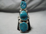 Incredible Vintage Native American Navajo Turquoise Sterling Silver Ring Old-Nativo Arts