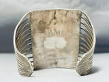 Remarkable 13 Story Vintage Native American Zuni Coral Sterling Silver Bracelet Signed-Nativo Arts