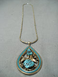 Striking Vintage Native American Navajo Sleeping Beauty Sterling Silver Gold Fill Necklace-Nativo Arts