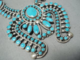 One Of The Best Native American Navajo Turquoise Sterling Silver Squash Blossom Necklace-Nativo Arts