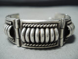 Exceptional Vintage Navajo Native American Sterling Silver Hinge Bracelet-Nativo Arts