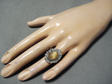 Incredible Vintage Navajo Tigers Eye Sterling Silver Ring Native American Old-Nativo Arts
