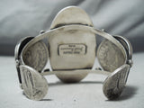 Huge Coin San Felipe Old Kingman Turquoise Sterling Silver Dollar Bracelet-Nativo Arts