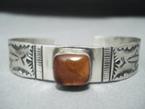 Tremendous Vintage Native American Navajo Amber Sterling Silver Bracelet-Nativo Arts