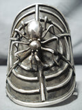 One Of The Most Unique Ever Vintage Native American Navajo Spider Sterling Silver Bracelet-Nativo Arts