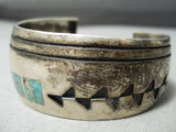Hvy Intricate Vintage Native American Navajo Royston Turquoise Sterling Silver Bracelet Old-Nativo Arts