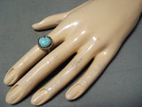 Beautiful Vintage Native American Navajo Red Mountain Turquoise Sterling Silver Ring-Nativo Arts