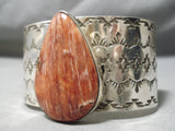 Electrifying Navajo Spiny Oyster Sterling Silver Bracelet Native American-Nativo Arts
