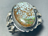 Native American Importanmt Green Deposit #8 Turquoise Verdy Jake Sterling Silver Bracelet-Nativo Arts