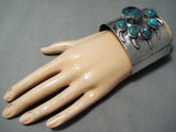 Huge Yazzie Turquoise Vintage Native American Navajo Sterling Silver Bracelet-Nativo Arts