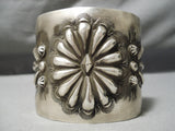 Heavy 114 Gram Best Vintage Native American Navajo Concho Sterling Silver Bracelet-Nativo Arts
