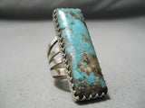 Towering Vintage San Felipe Turquoise Sterling Silver Ring-Nativo Arts