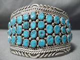 Colossal Vintage Navajo Turquoise Sterling Silver Bracelet Native American-Nativo Arts