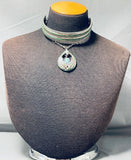 One Of The Best Vintage Native American Navajo Turquoise Choker Sterling Silver Necklace-Nativo Arts