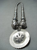 Signed Navajo Royston Turquoise Sterling Silver Necklace Native American-Nativo Arts