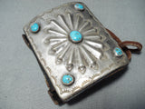 Astonishing Vintage Native American Navajo Blue Gem Turquoise Sterling Silver Bowguard Old-Nativo Arts