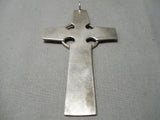 Tremendous Vintage Navajo Sterling Silver Native American Cross Pendant-Nativo Arts