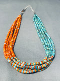 One Of The Most Unique Pueblo Turquoise Shell Sterling Silver Necklace-Nativo Arts