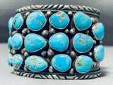 One Of The Best Vintage Native American Navajo Blue Gem Turquoise Sterling Silver Bracelet-Nativo Arts