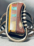 Most Unique Vintage Native American Navajo Sandstone Turquoise Sterling Silver Bracelet-Nativo Arts