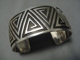 Magnificent Vintage Native American Navajo Clyde Begay Sterling Silver Bracelet Cuff-Nativo Arts