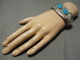 Museum Vintage Native American Navajo Mike Perry Turquoise Sterling Silver Bracelet Old-Nativo Arts
