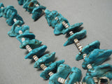 Museum Quality Vintage Native American Navajo Long Turquoise Jacla Necklace Earrings-Nativo Arts